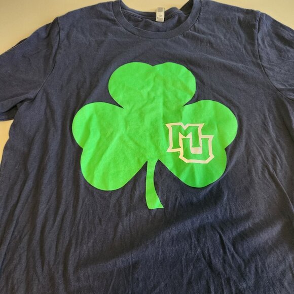 University Of Missouri T-Shirt Mizzou Clover‎ St. Patrick's Day Blue Mens XL - Picture 2 of 8